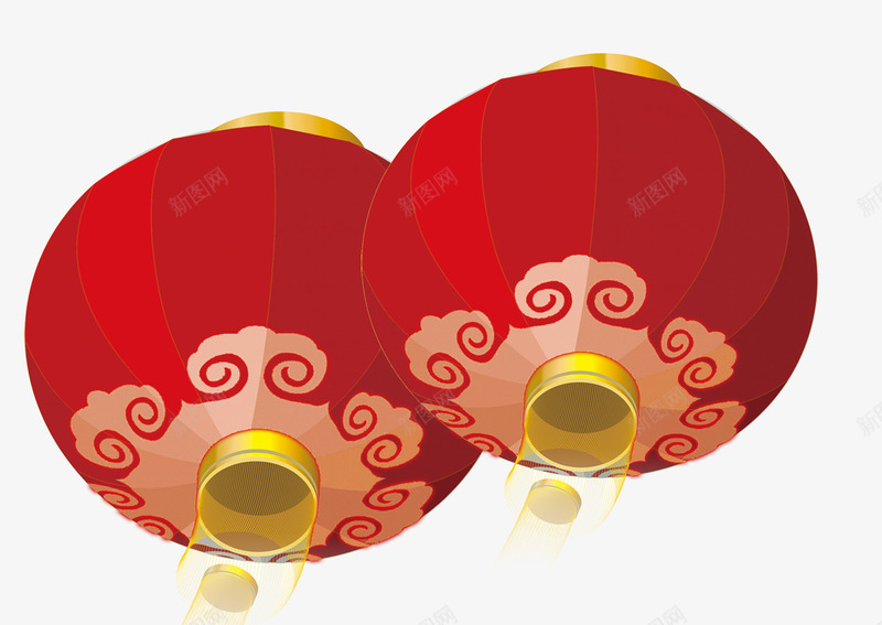 红色的灯笼png免抠素材_新图网 https://ixintu.com 手绘 春节图片 红红火火 过年
