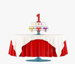 女宝宝周岁蛋糕一周岁纪念摆桌高清图片