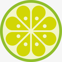 绿色圆形柠檬矢量图素材