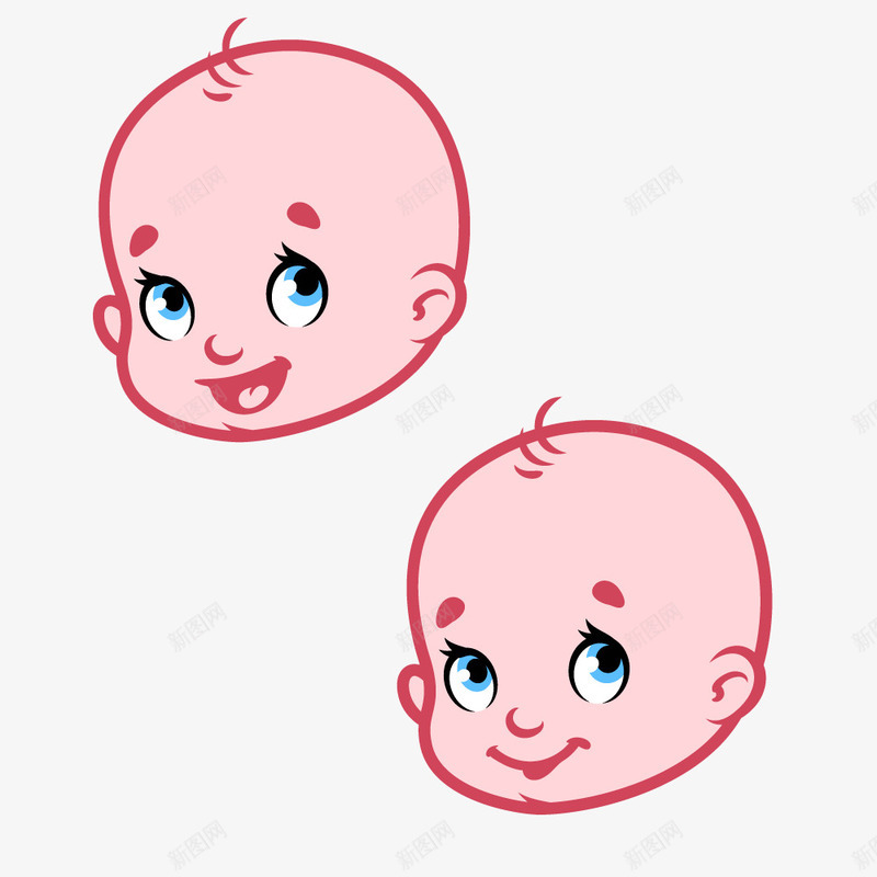 粉色卡通婴儿笑脸png免抠素材_新图网 https://ixintu.com 卡通 婴儿笑脸 粉色