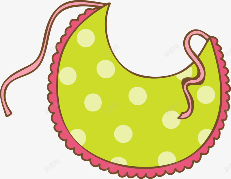 绿色卡通围兜png免抠素材_新图网 https://ixintu.com 婴儿 孕妇 宝宝 母婴 绿色围兜 装饰图案