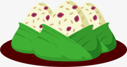 绿色卡通端午节粽子素材