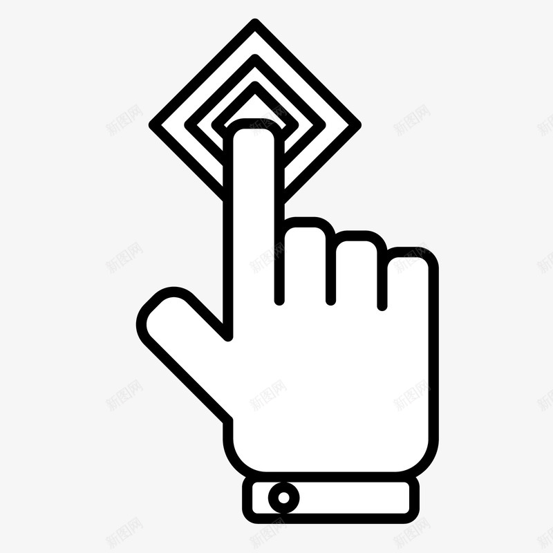 点击屏幕的手指和手图标png_新图网 https://ixintu.com 图标 手指 点击 点击的手 点击确认 食指