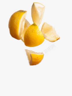 漂浮柠檬片素材