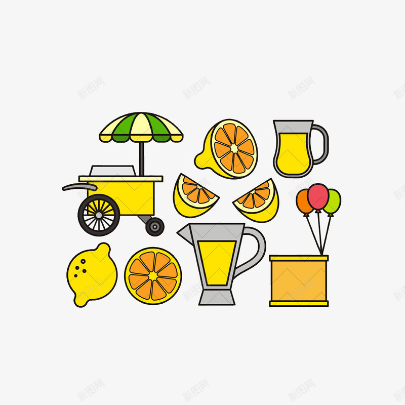 夏日柠檬茶图png免抠素材_新图网 https://ixintu.com 杯子 柠檬 柠檬茶 气球 茶 酸酸的柠檬茶 黄色