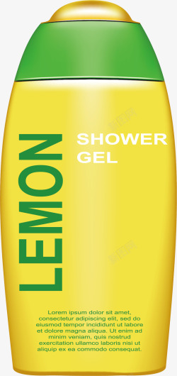 黄色柠檬洗发水矢量图素材