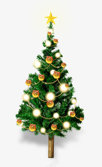 圣诞树png免抠素材_新图网 https://ixintu.com 圣诞树 灯光 绿色
