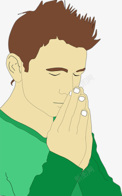 祈祷的男性卡通素材