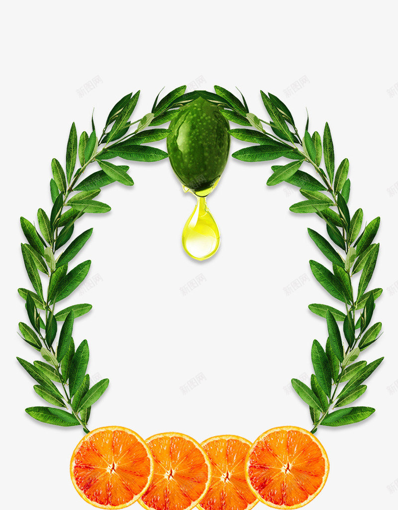 橄榄油png免抠素材_新图网 https://ixintu.com 柠檬 树叶 橄榄油
