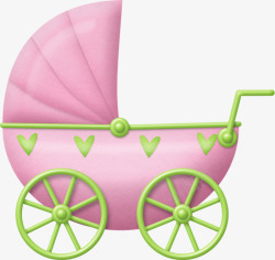 免抠婴儿粉色婴儿车高清图片