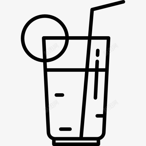 鸡尾酒与Straw和橙片图标png_新图网 https://ixintu.com 柑橘类水果 柠檬 酒 酒精 食品 饮料