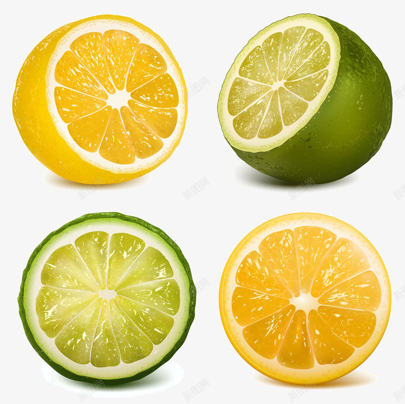 青柠檬黄柠檬png免抠素材_新图网 https://ixintu.com 水果 青柠檬 食物 黄柠檬