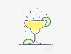 柠檬鸡尾酒插画素材