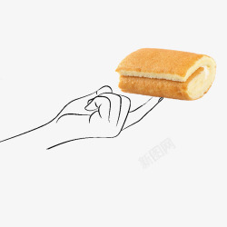 达利园饼干包装指尖上的瑞士卷高清图片