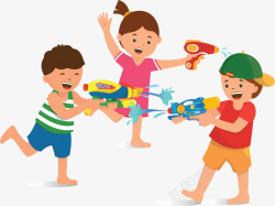 玩水的孩子夏天开心玩闹的孩子高清图片