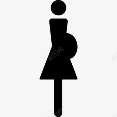 怀孕的女人剪影图标图标
