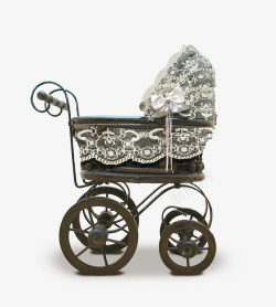 创意金属蕾丝边婴儿车素材