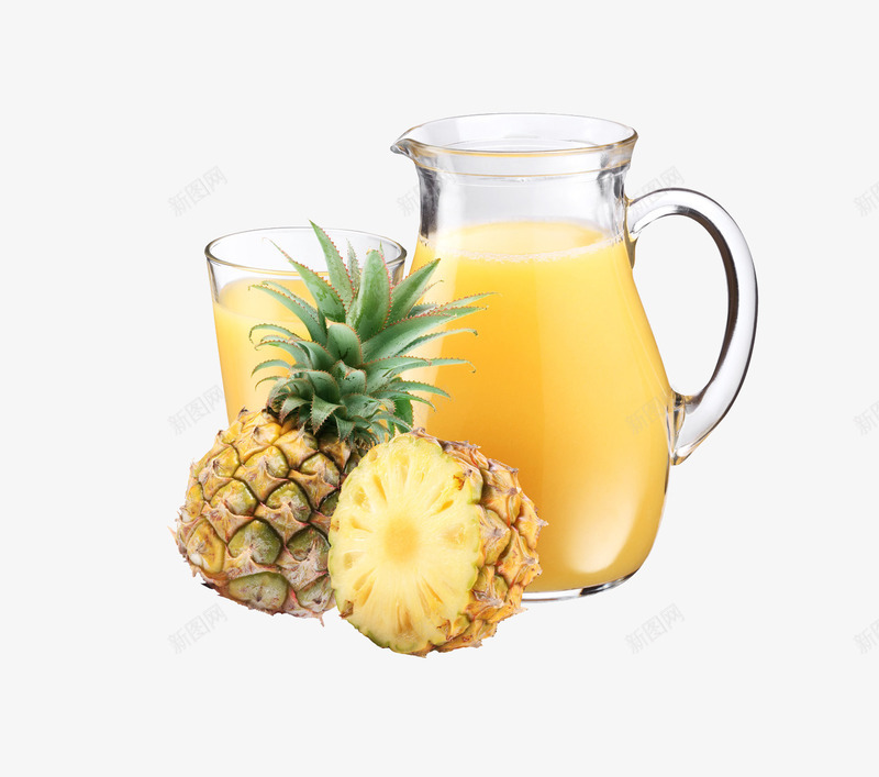 菠萝png免抠素材_新图网 https://ixintu.com 热带水果 菠萝 菠萝汁 饮料