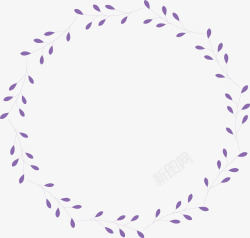 紫色叶子圆环矢量图素材