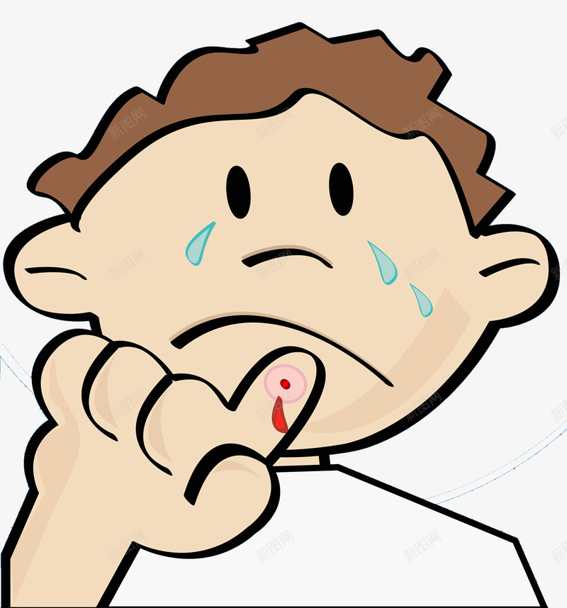 儿童手指受伤png免抠素材_新图网 https://ixintu.com 儿童 卡通哭脸 受伤 手指