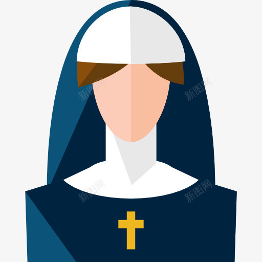 修女图标png_新图网 https://ixintu.com 修女 天主教 头像 女人 用户 社会概况