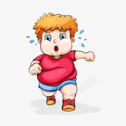 胖孩子跑步男孩高清图片