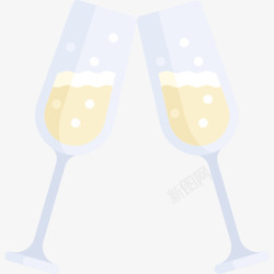 矢量香槟酒杯烤面标图标高清图片
