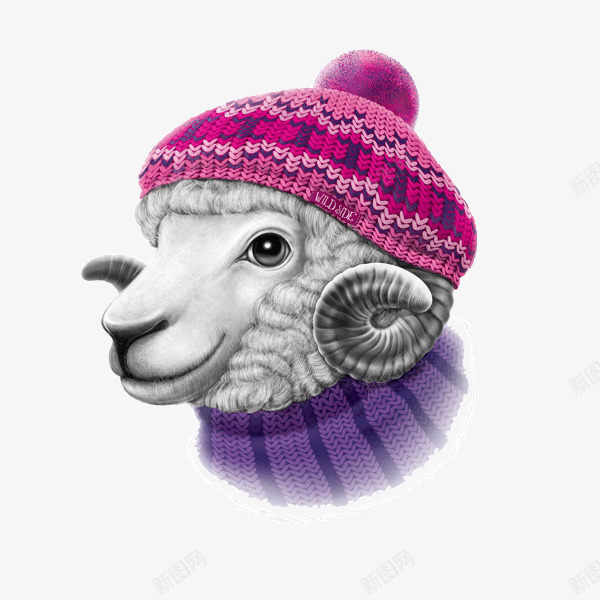 动物头像平面png免抠素材_新图网 https://ixintu.com 创意 创新 帽子 毛衣 羊 艺术