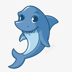 卡通可爱小动物装饰鲨鱼素材