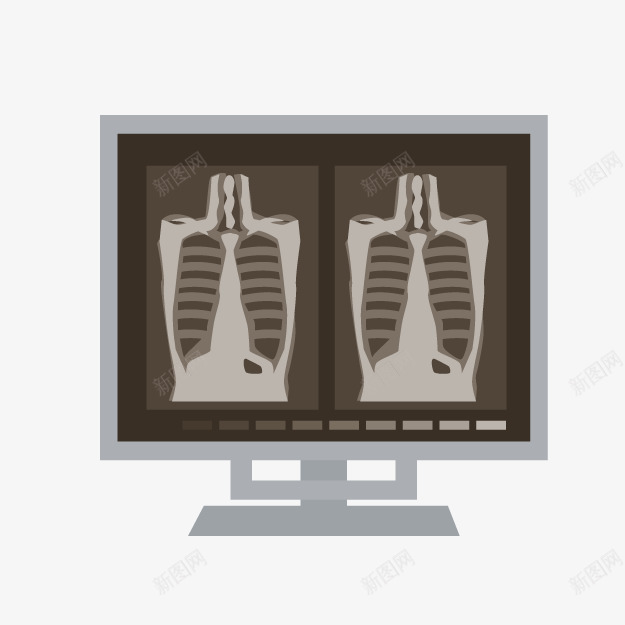 卡通内科胸透png免抠素材_新图网 https://ixintu.com 内科检查 内科胸透 卡通医院 卡通胸透