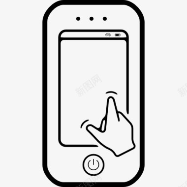 手上的手机触摸屏图标图标