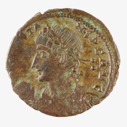 古老的硬币生锈的罗马青铜币实物高清图片