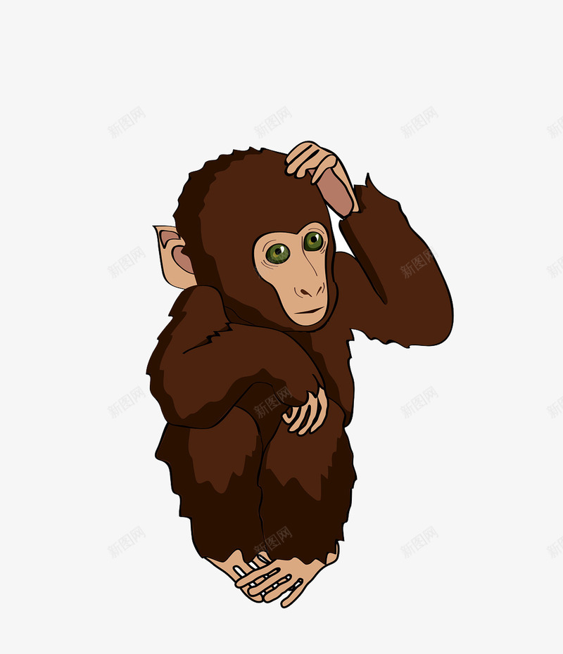 可爱的小猴子png免抠素材_新图网 https://ixintu.com 动物 宝宝 毛茸茸 猴子 猴宝宝