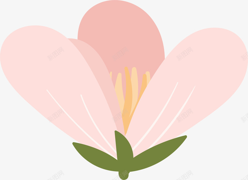 一朵花蕊png免抠素材_新图网 https://ixintu.com 一支花 手绘花朵 插画 粉色花朵 花 花枝 花蕊 花骨朵