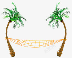 夏天沙滩度假椰树素材