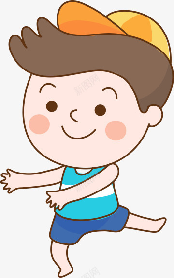 男孩png免抠素材_新图网 https://ixintu.com 儿童 儿童节 卡通 可爱 夏天 姿势 孩子 帽子 幼儿 手绘 沙滩 海 海边