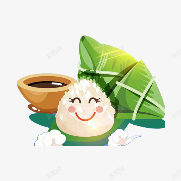 可爱的粽子png免抠素材_新图网 https://ixintu.com 卡通 可爱 微笑 手绘 端午节 粽子
