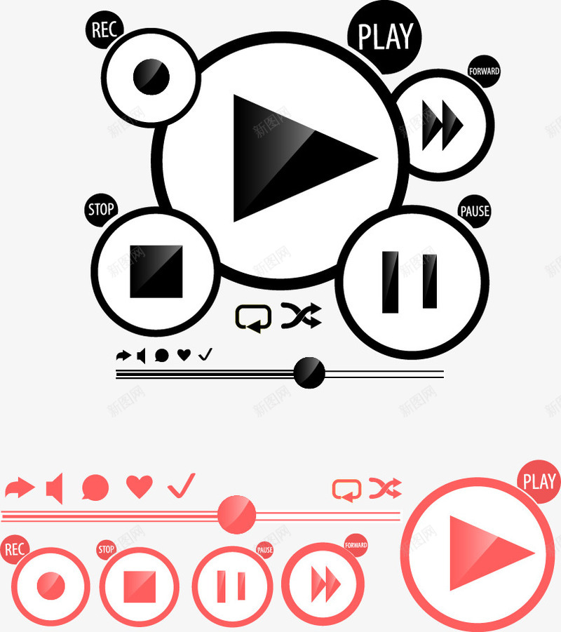 播放按钮矢量图eps免抠素材_新图网 https://ixintu.com 鍏嶈垂鐭噺涓嬭浇 鎾 鏆傚仠閿 鐭噺鍥 矢量图