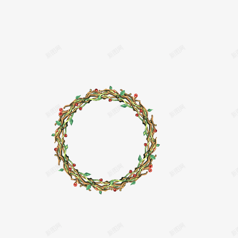 3D花枝圆环png免抠素材_新图网 https://ixintu.com 圆环 漂亮的环 花环 装饰环