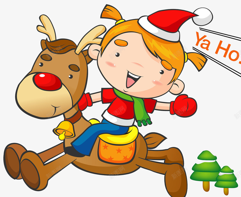 2018圣诞节卡通漫画png免抠素材_新图网 https://ixintu.com 圣诞快乐 圣诞礼物 圣诞老人 圣诞节 节日气氛 麋鹿圣诞帽子