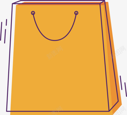 黄色购物袋标矢量图图标图标