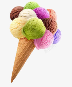 五彩缤纷手工冰淇淋素材