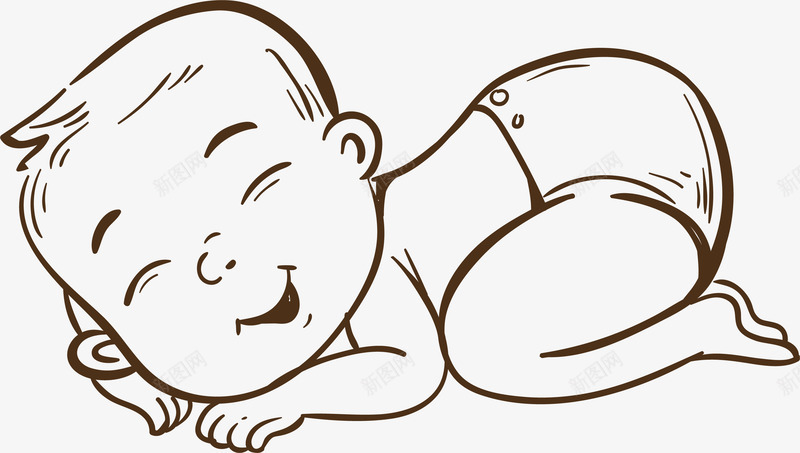 手绘婴儿png免抠素材_新图网 https://ixintu.com 卡通有趣 婴儿 孩子 扁平化 手绘图 矢量图案