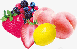 草莓柠檬桃蓝莓png免抠素材_新图网 https://ixintu.com 柠檬 草莓