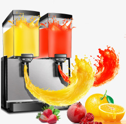 制冷双缸自助热冷饮机商用果汁机高清图片