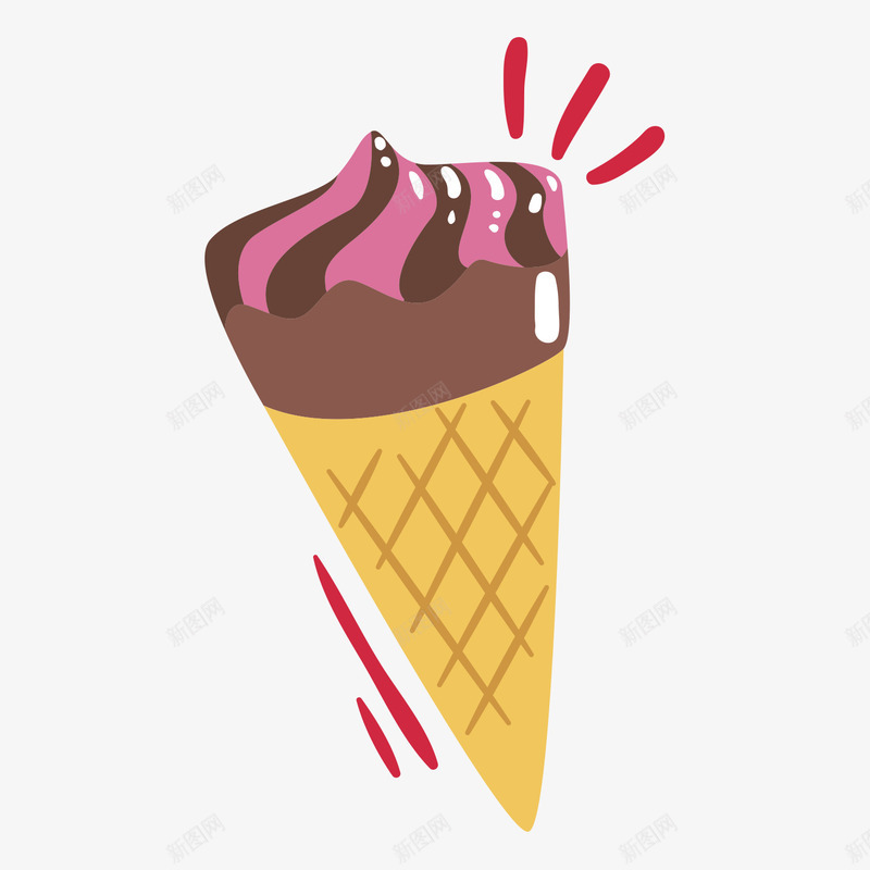 巧克力香芋冰淇淋矢量图ai免抠素材_新图网 https://ixintu.com 冰淇淋 卡通 夏天气息 夏日 巧克力 插画 果汁 设计 香芋 矢量图