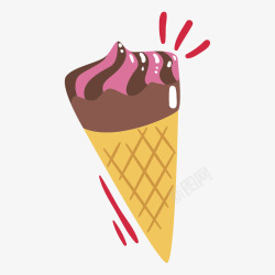 香芋果汁巧克力香芋冰淇淋矢量图高清图片