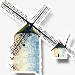 荷兰风车png免抠素材_新图网 https://ixintu.com 纸片 装饰 风车