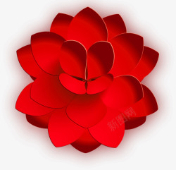 红色质感花朵素材