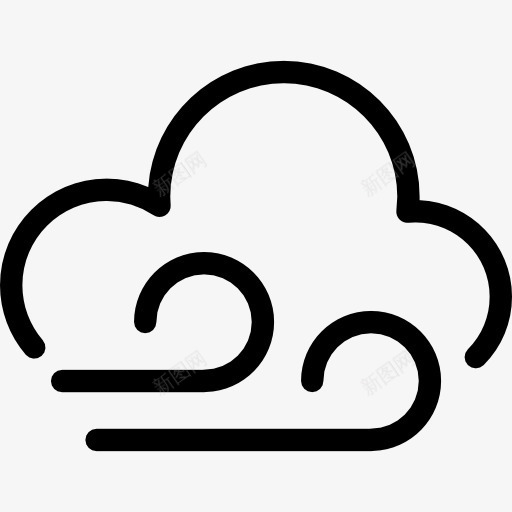 风和云图标png_新图网 https://ixintu.com 多云 多风 天气 气氛 气象